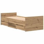 vidaXL Cadre de lit Chêne artisanal 193 x 78 x 50 cm Bois d'ingénierie