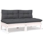 vidaXL Salon de jardin 13 Pièces avec coussins anthracite bois de pin