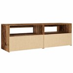 vidaXL Meuble TV avec lumières LED vieux bois bois d'ingénierie