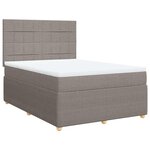 vidaXL Sommier à lattes de lit avec matelas Taupe 140x190 cm Tissu