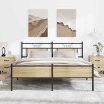 vidaXL Cadre de lit en métal sans matelas chêne sonoma 180x200 cm