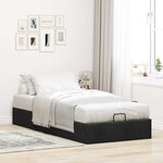 vidaXL Cadre de lit ottoman sans matelas noir 100x200 cm tissu