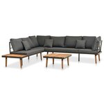 vidaXL Salon de jardin 4 Pièces avec coussins Bois d'acacia solide