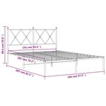 vidaXL Cadre de lit métal sans matelas avec tête de lit noir 140x200cm