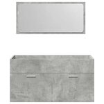 vidaXL Ensemble de meubles de salle de bain 4 Pièces gris béton