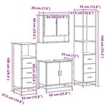 vidaXL Ensemble de meubles de salle de bain 4 Pièces sonoma gris