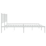 vidaXL Cadre de lit métal sans matelas et tête de lit blanc 120x190 cm