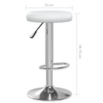 vidaXL Tabourets de bar lot de 2 Blanc Similicuir