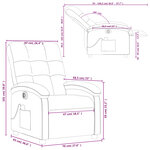 vidaXL Fauteuil inclinable de massage électrique crème tissu