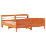 vidaXL Cadre de lit sans matelas cire marron 200x200cm bois pin massif