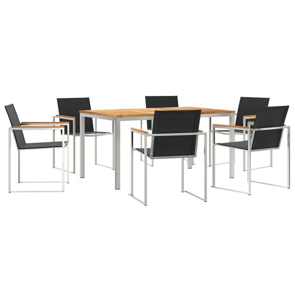 Set de Dîner de Jardin vidaXL de 7 Pièces en Teck Massif