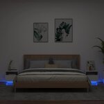 vidaXL Armoires de chevet avec lumières LED 2 Pièces blanc 40x39x37 cm