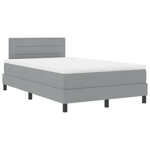 vidaXL Lit de Box Spring avec Matelas Gris Clair 120x190 cm Tissu