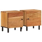 vidaXL Tables de chevet 2 Pièces 40x33x46 cm Bois d'acacia massif