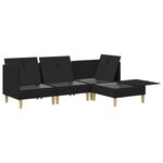 vidaXL Canapé modulaire avec rangement 4 Pièces Noir Tissu