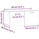 vidaXL Armoire murale noir 80x36 5x35 cm bois d'ingénierie