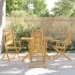 vidaXL Ensemble à manger de jardin 5 Pièces bambou