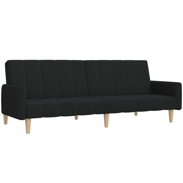vidaXL Canapé-lit à 2 places noir tissu