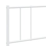 vidaXL Cadre de lit métal sans matelas et pied de lit blanc 180x200 cm