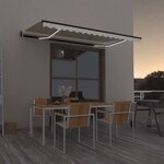 vidaXL Auvent automatique avec capteur de vent et LED 400x350 cm Crème