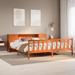 vidaXL Lit bibliothèque sans matelas cire marron 180x200 cm pin massif