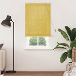 vidaXL Store enrouleur avec des rideaux Jaune 90 x 220 cm Bambou