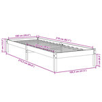 vidaXL Cadre de lit extra long sans matelas 100x210 cm bois massif pin