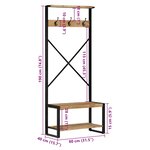 vidaXL Porte-vêtements 80x40x190 cm bois de manguier massif brut