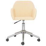 vidaXL Chaise pivotante de bureau Crème Tissu