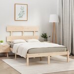 vidaXL Cadre de lit Bois massif 140x190 cm