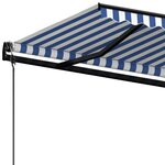 vidaXL Auvent rétractable automatique 400x350 cm Bleu et blanc