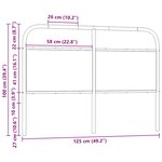 vidaXL Tête de lit de remplacement chêne fumé 120 cm acier et bois d'ingénierie