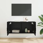 vidaXL Meuble TV mural Chêne noir 100 x 34 5 x 40 cm Bois d'ingénierie