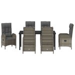 vidaXL Ensemble de salle à manger pour jardin 7 Pièces Gris polyrotin