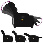 vidaXL Fauteuil inclinable de massage noir tissu