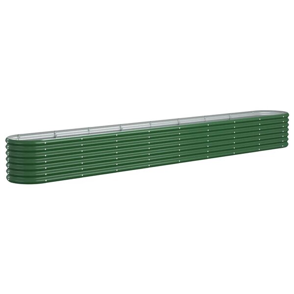vidaXL Lit surélevé de jardin Acier galvanisé 332x40x36 cm Vert