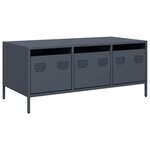 vidaXL Table basse anthracite 101 5x50x43 5 cm acier laminé à froid