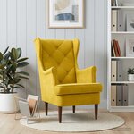vidaXL Fauteuil Jaune Velours