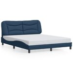 vidaXL Cadre de lit sans matelas bleu 160x200 cm tissu
