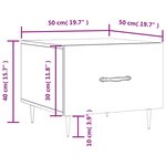 vidaXL Table basse blanc 50x50x40 cm bois d'ingénierie