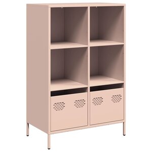 vidaXL Buffet haut rose 68x39x103 5 cm acier