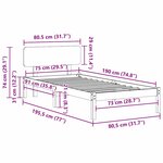 vidaXL Cadre de lit avec tête de lit 75x190 cm en pin massif
