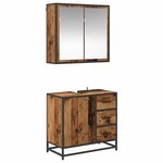 vidaXL Ensemble de mobilier de salle de bain 2 Pièces Bois Ancien