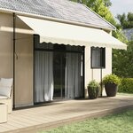 vidaXL Auvent rétractable crème 400x150 m tissu et acier