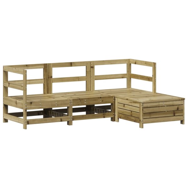 vidaXL Salon de jardin 4 Pièces bois de pin imprégné