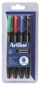 4 marqueurs 'Supreme EPF-700' permanent indélébile pointe conique 1 mm 4 assortis ARTLINE