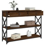vidaXL Table console chêne marron 100x28x75 cm bois d'ingénierie