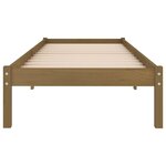 vidaXL Cadre de lit sans matelas marron miel bois massif 100x200 cm