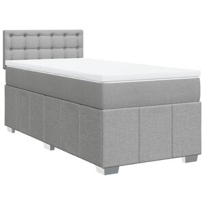 vidaXL Sommier à lattes de lit et matelas Gris clair 90x190 cm Tissu