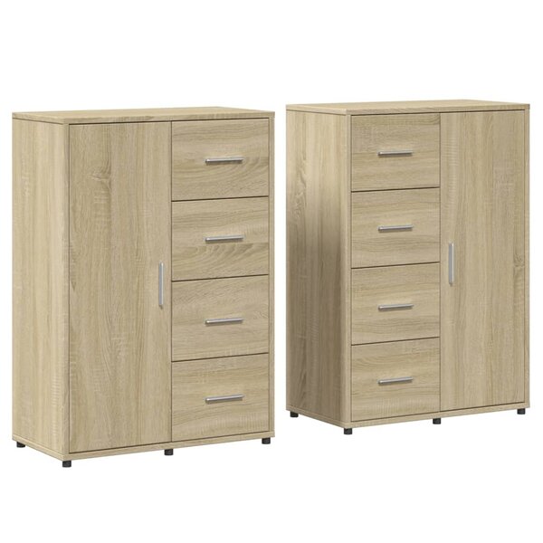 vidaXL Buffets 2 Pièces chêne sonoma 60x31x84 cm bois d'ingénierie